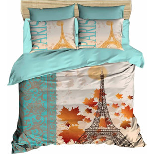 Etgdecor Sipring Paris Digital Printed Double Duvet Cover Set