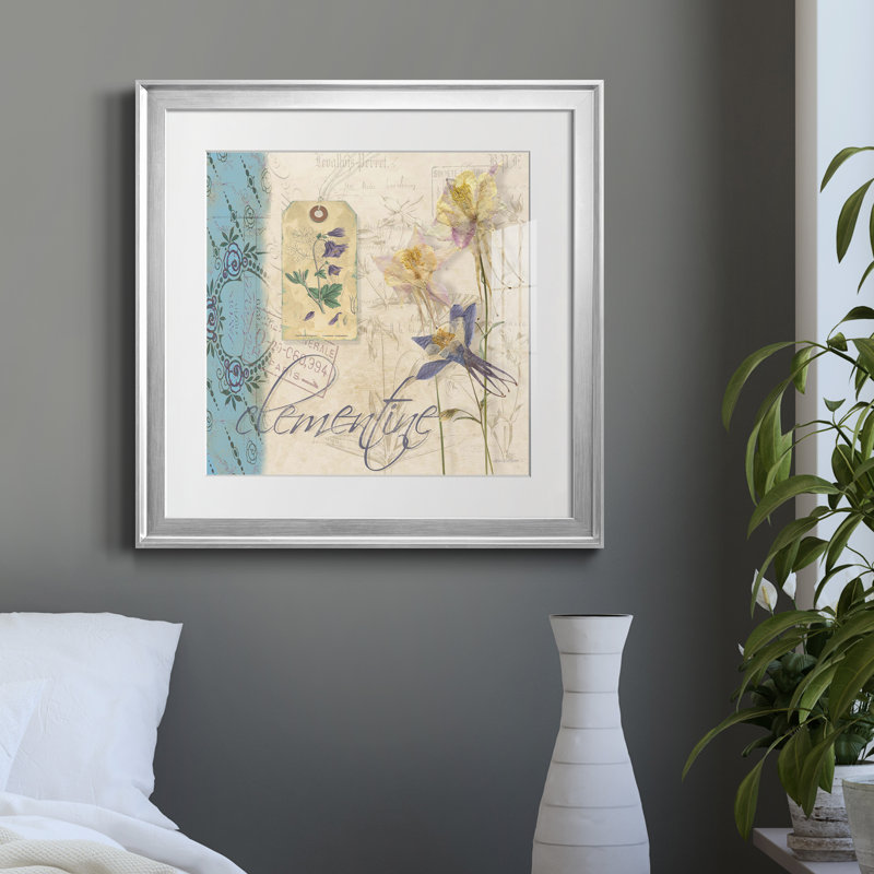 Clémentine par J Paul - impression encadrée sur papier encadré, H 30,5 po x l 30,5 po x P 1,5 po, Papier avec cadre argenté