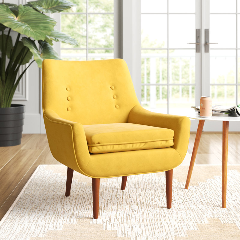 Chaise d'appoint Arguello, Velours jaune