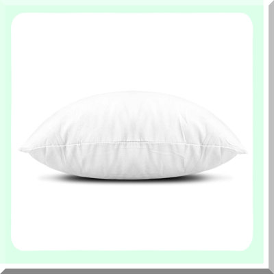 Lightweight Down Alternative Pillow Inserts - Set of 2, Couch Cushion Stuffer - Machine Washable Sham Pillows - White - FluffEase
