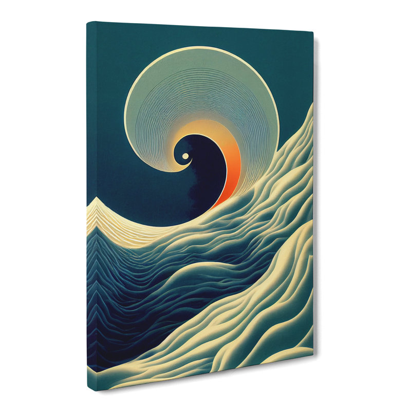 Ocean Art Deco Style - Wrapped Canvas, 76cm H x 50cm W x 3cm D