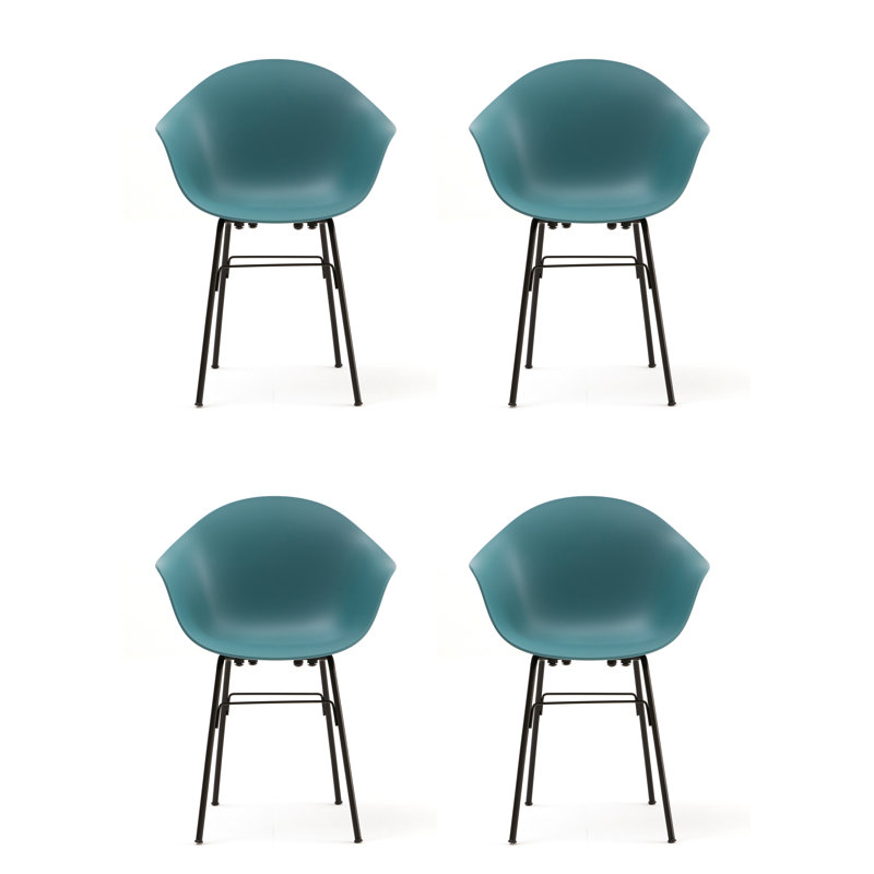 TA Armchair (Set of 4), Ocean Blue/Black