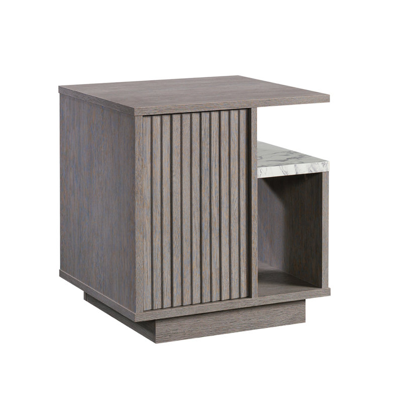 Table de nuit, finition brune