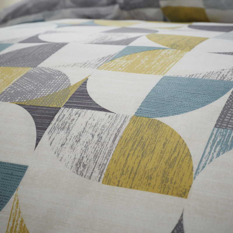 Retro Circles Geometric Reversible Duvet, Single Duvet Cover