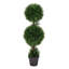 3' Artificial Double Ball Green Cedar Topiary.