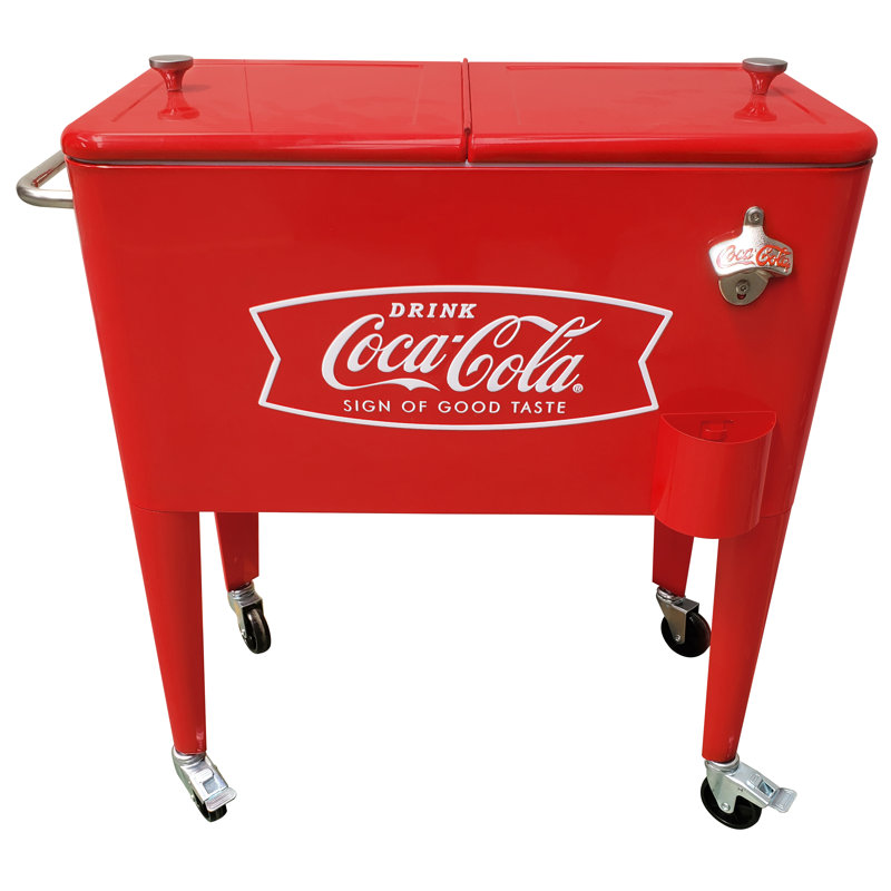 Leigh Country 60 Quarts Serving Station / Cart Cooler with wheels in Red