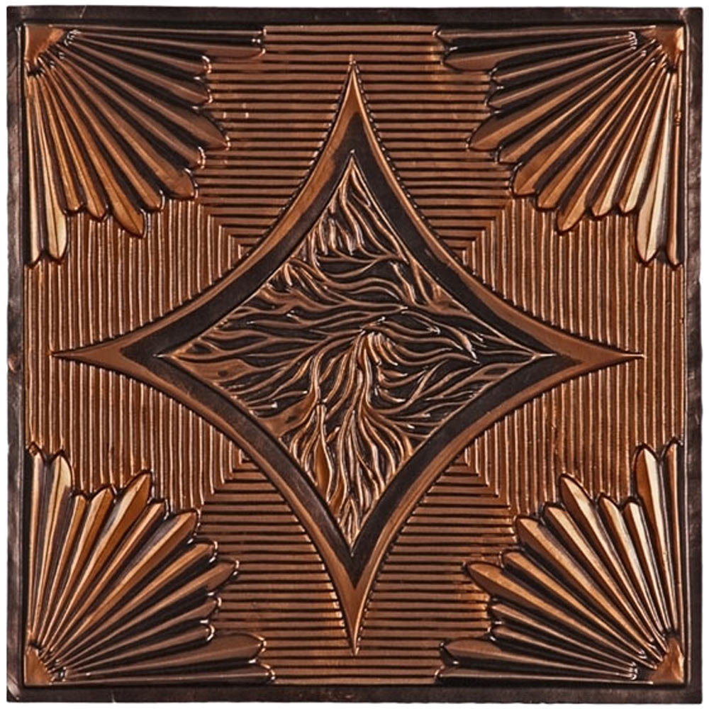 Burbank 23.75'' L x 23.75'' W Vinyl Ceiling Tile In Antique Copper (Set of 10) uDecor