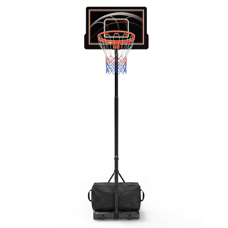 Panier de basketball portatif Système de hauteur réglable de 3 à 10 pieds avec base remplissable de panneau arrière de 30 pouces et roues