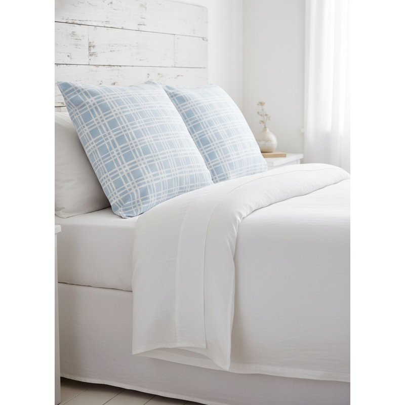 Printed Pillows Linen Plaid Accent Pillow, Light Blue, Square 26", Pillow Cover Only - No Insert