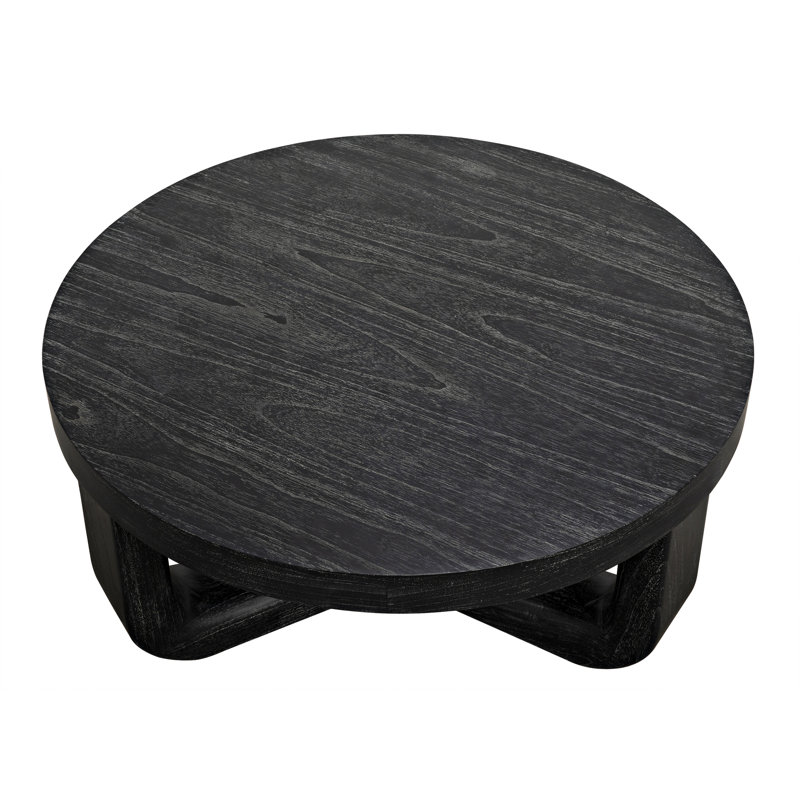 Joel Solid Wood Coffee Table, Cinder Black
