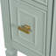 Meuble-lavabo de 24 pouces avec lavabo, armoire en bois massif et panneau de fibres à densité moyenne avec un tiroir rabattable, deux tiroirs standard et une tablette réglable, meuble-lavabo vert autoportant pour le rangement de la salle de bain