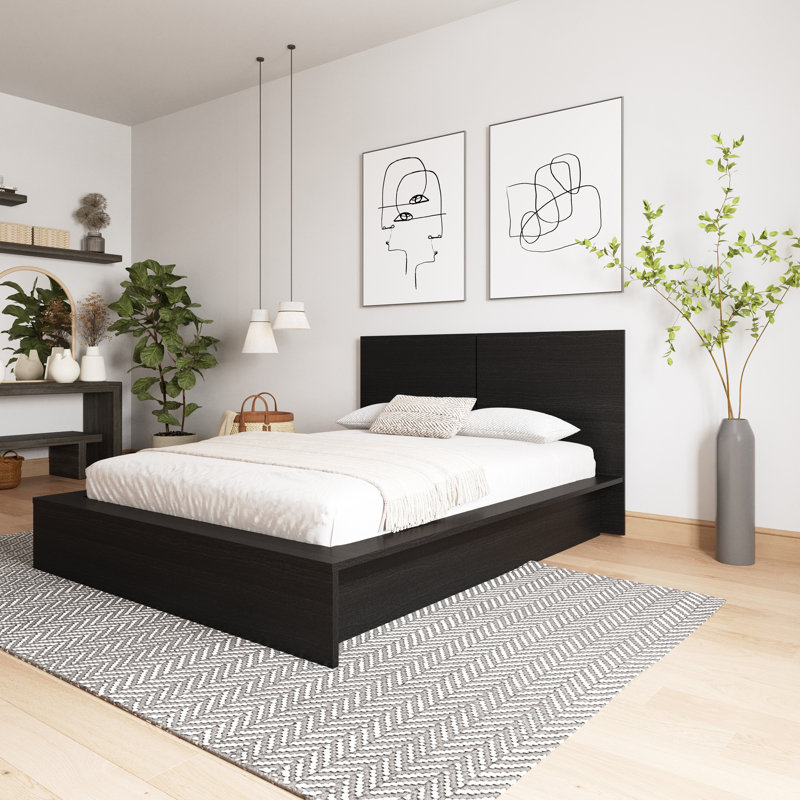Guendolyn Platform Bed & Headboard, King, Black