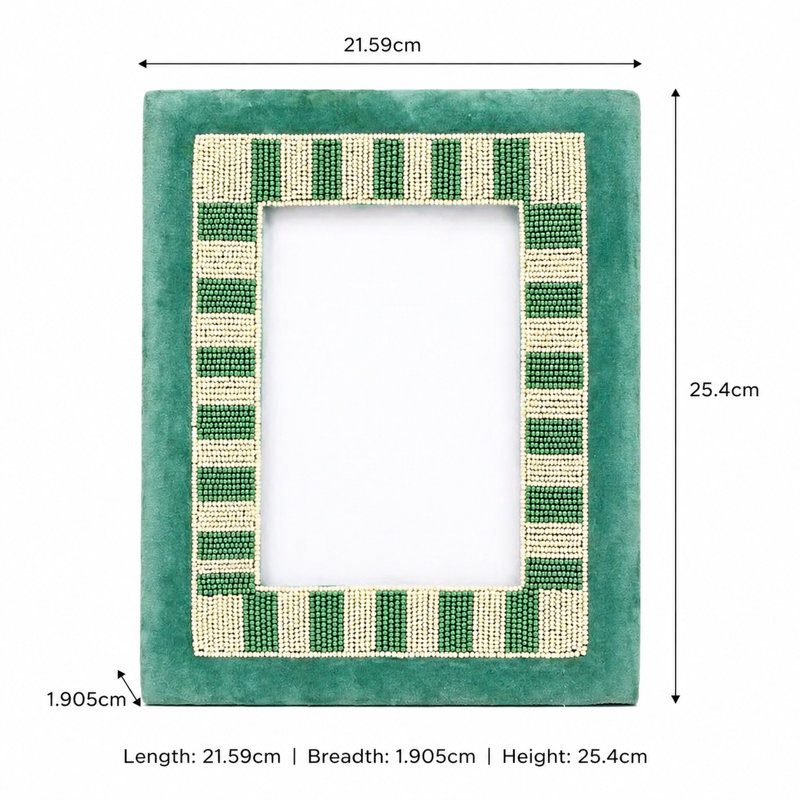 Beads Picture Frame, Teal/White