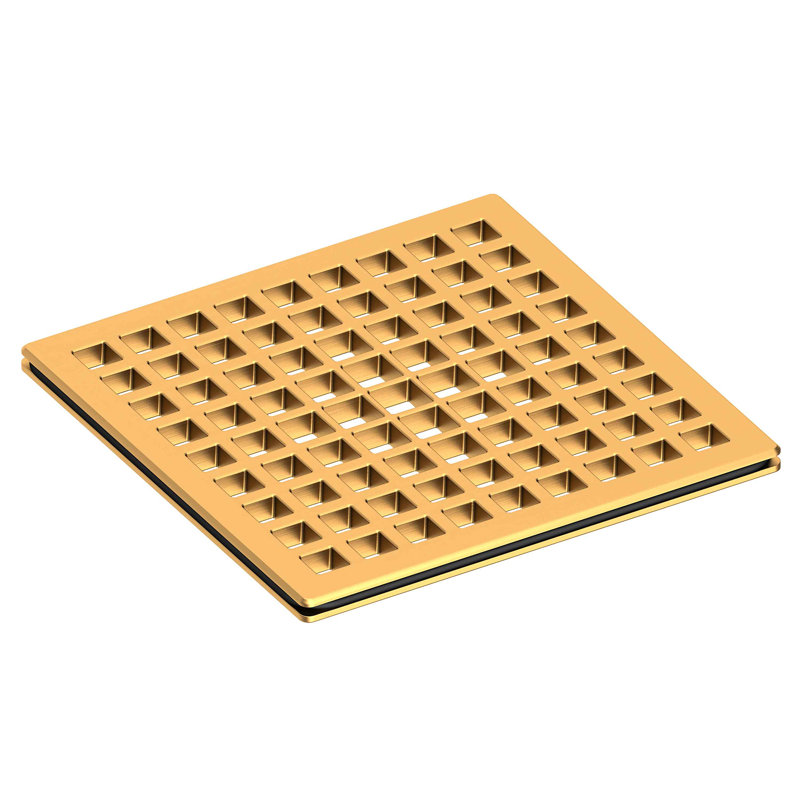 4" Square Shower Drain, Satin Bronze (PVD)