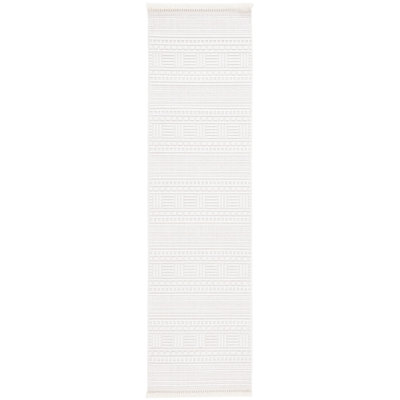 Fasching Geometric Machine Woven Polyester Area Rug in Ivory