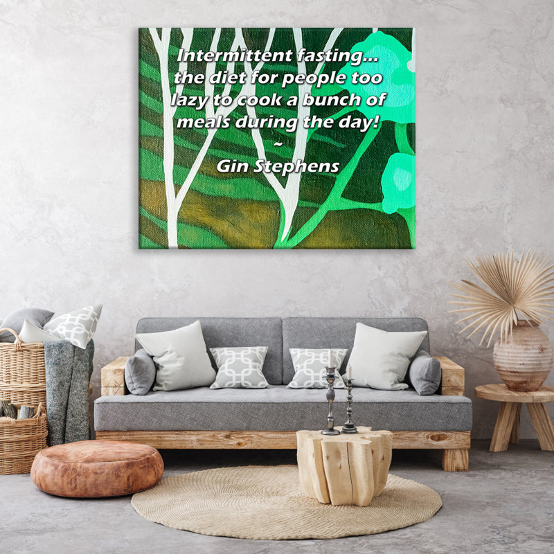 Toile tendue de la galerie ArtsyQuotes par Gin Stephens: «Le jeûne parfois ... le régime pour les gens trop paresseux pour cuisiner un tas de repas pendant la journée!