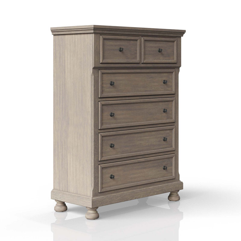 Antique Gray 5 Drawer Chest