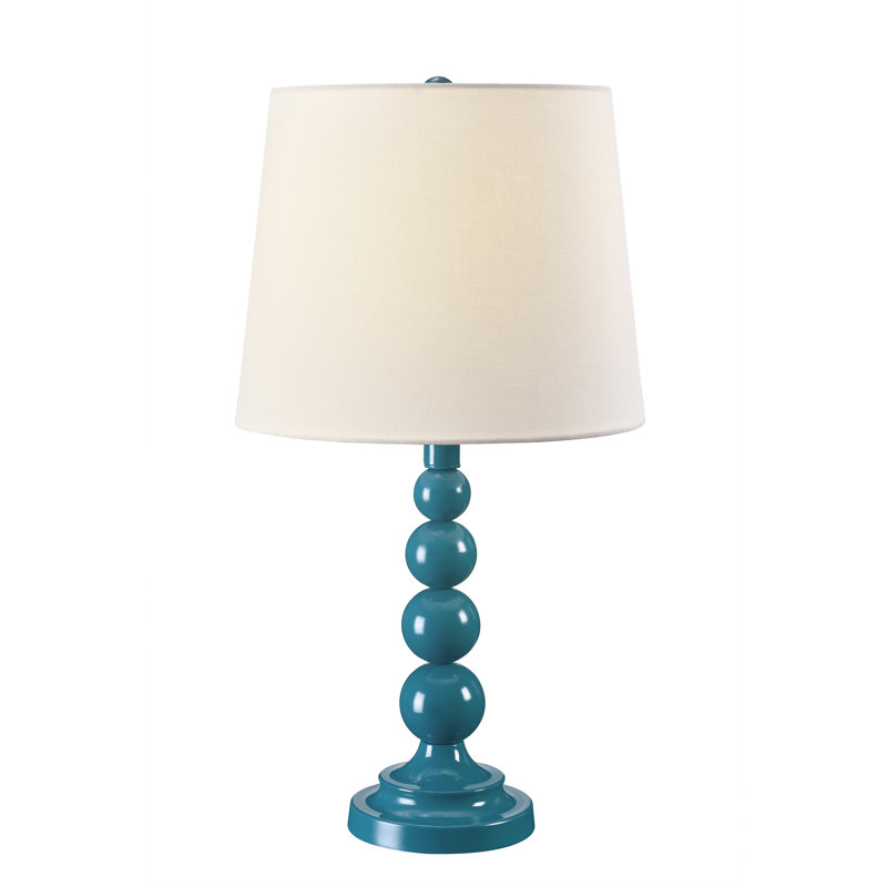 Lampe de table 20,5 "en métal avec abat-jour blanc, Bleu