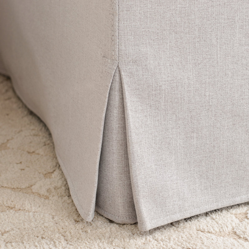 Crampton 3 - Piece Performance Fabric Down Fill Slipcover Dining Banquette, Light Gray Linen Blend