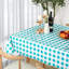 Nappe à carreaux en vinyle avec envers en flanelle, 60 po x 102 po, rectangle blanc sarcelle-2051759344