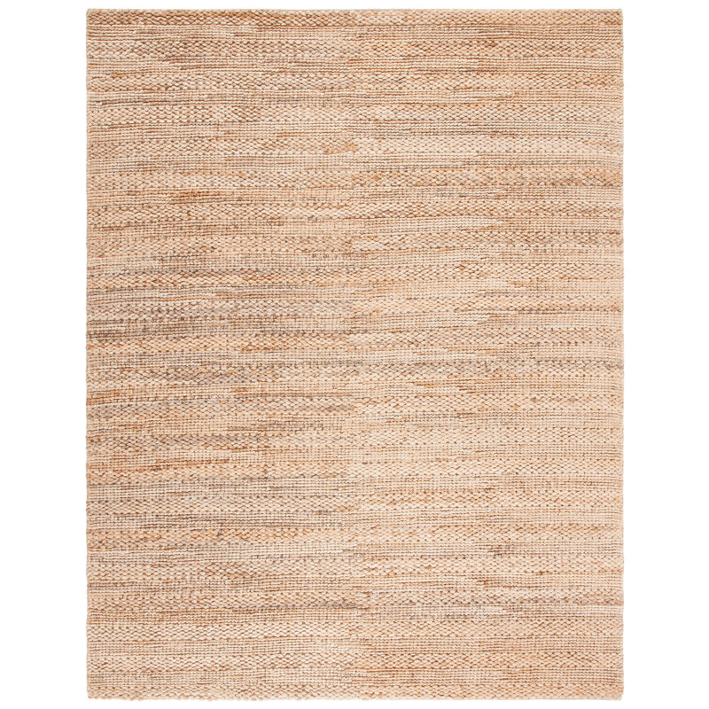Concord Natural Fiber Hand Woven Jute/Cotton Striped Rug in Natural, Rectangle 2'3" x 4'