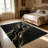 1PC Black Gold Fluid Marble Art area rugs for Living Room, Soft and Comfortable, Suitable for all seasons, easy-to-maintain, machine washable Indoor floor mat, Under Table Farmhouse suitable for dining room, bedroom, kitchen, entryway, home office,-129596068