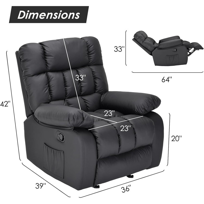 Fauteuil inclinable, Noir