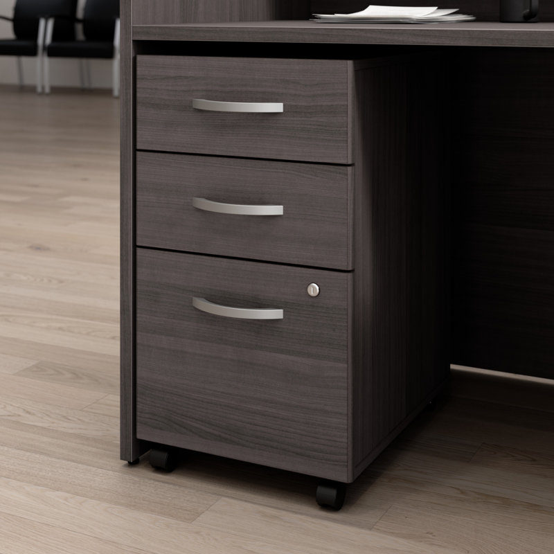 Arrive 16'' Wide 3 -Drawer Mobile File Cabinet, Storm Gray