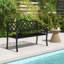 Banc de jardin 50,5 "à lattes en métal pour 2-3 personnes