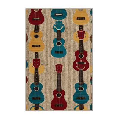  Tapis lavable de musique d'ukulélé