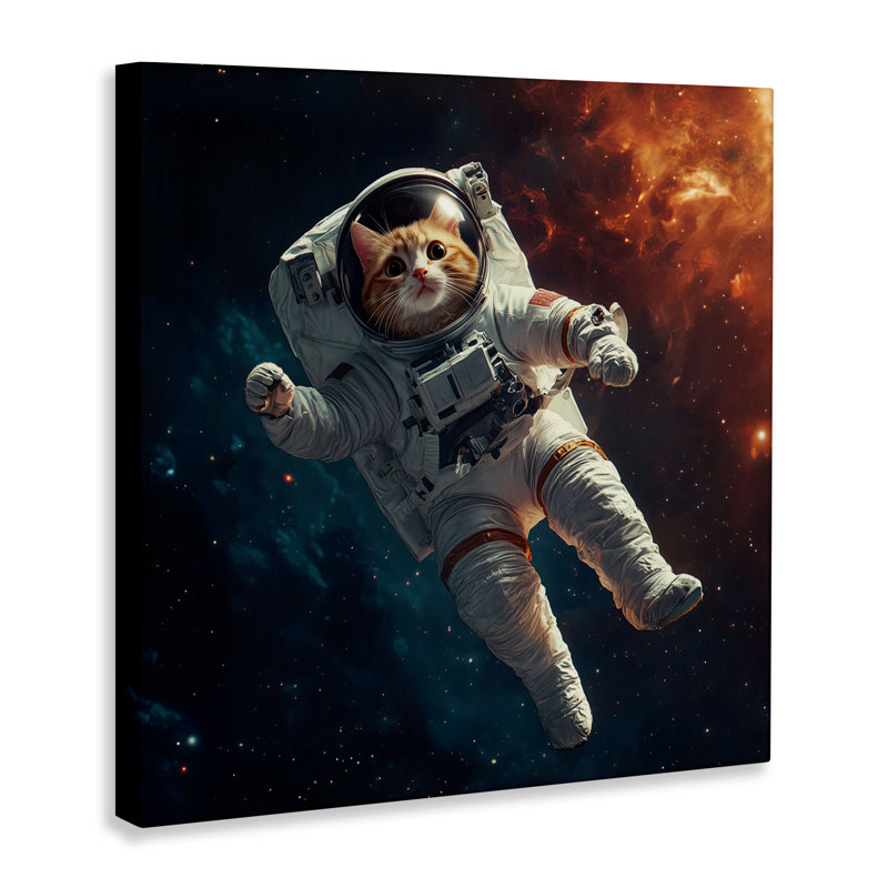 Toile interstellaire de chat, conception par Jim Baldwin, H 24 po x l 24 po