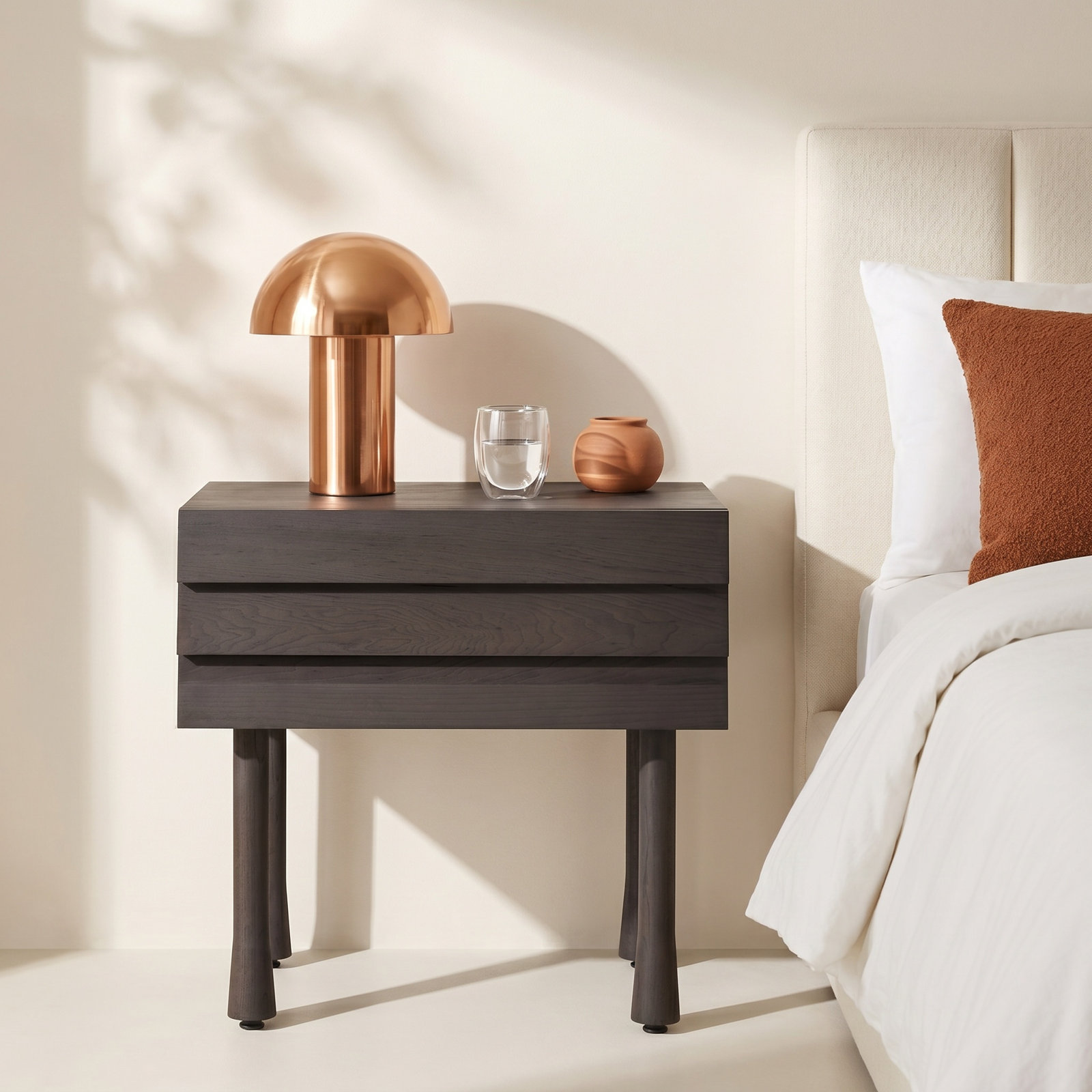Lap 1 - Drawer Nightstand, Black on Ash / Black