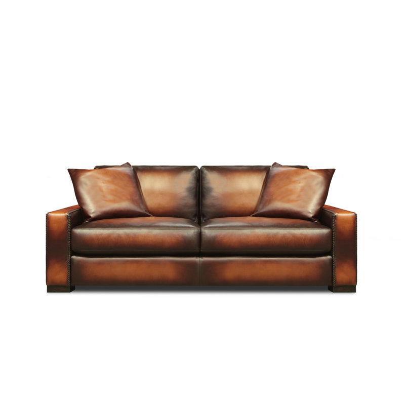 Urban Cowboy Leather Loveseat, Ash Honey, Moccasin (Legends)
