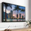 «Miami Skyline At Dusk», reproduction sur toile-744764391