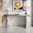 Luxury Full-length Mirror Console Table With Fluted Tempered Glass And Rounded Edge