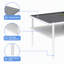 Table basse rectangulaire en verre trempé avec pieds en métal blanc, table basse de salon moderne à 2 niveaux avec tablette inférieure en panneau de fibres à densité moyenne