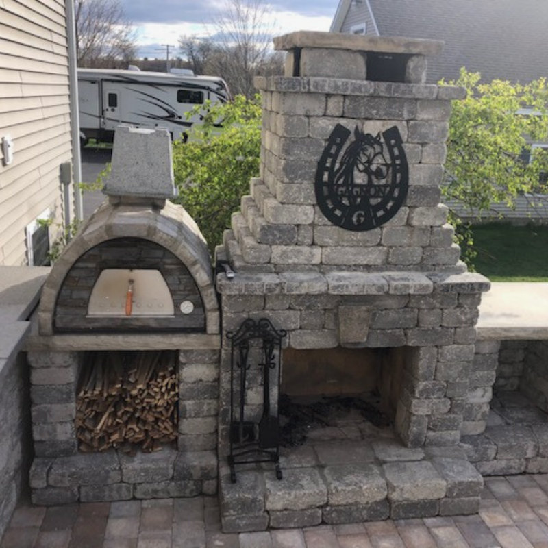 Authentic Pizza Ovens Stainless Steel Countertop Wood Burning Pizza Oven, Black, 38.5" H x 27.5" W x 27.5" D