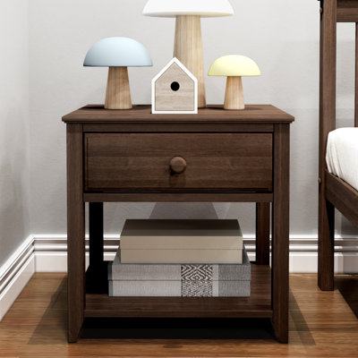 Lubin 1 Drawer Solid Wood Nightstand