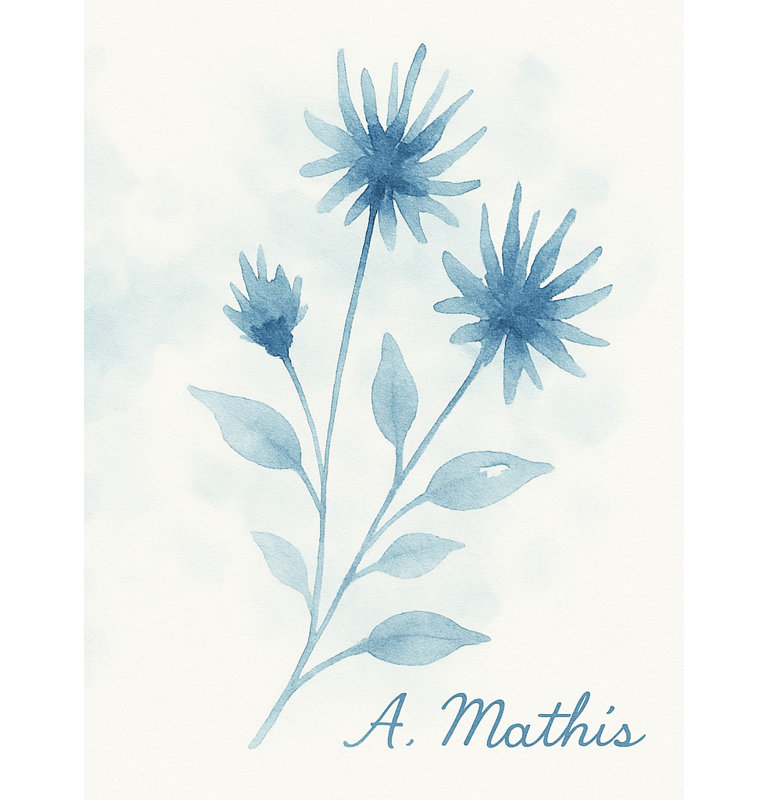 Indigo Petal Trio - Wrapped Canvas Print