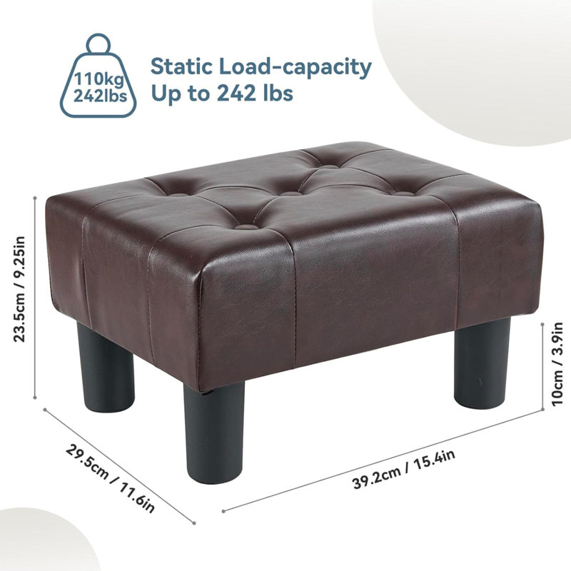 Ethlyn Solid Wood Accent Stool, Brown