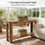 Console Farmhouse, canapé étroit de 63 pouces avec conception à 2 niveaux, mobilier d'entrée brun rustique pour le couloir, le vestibule ou le canapé derrière