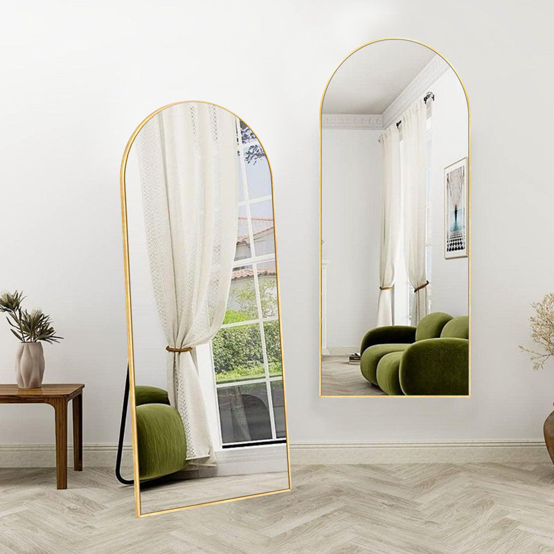 Grand miroir pleine grandeur avec 3 modes de fixation, 65 po x 22 po, Doré