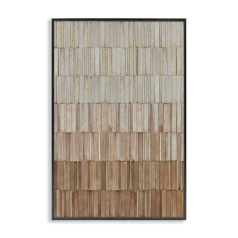 Motif mural en terre cuite, estampe numérique, design par Flora Kouta, H 18 po x l 12 po, Giclée encadrée noir minuit