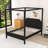 Wood Canopy Platform Bed with Headboard-1048938053-1048938143