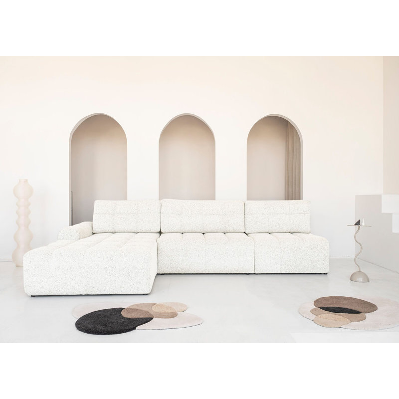 5 Seater Sofa Bed, Beige, Left -sided