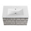 Meuble-lavabo flottant mural avec lavabo en céramique et porte d'armoire à fermeture en douceur, ensemble KD-537408359