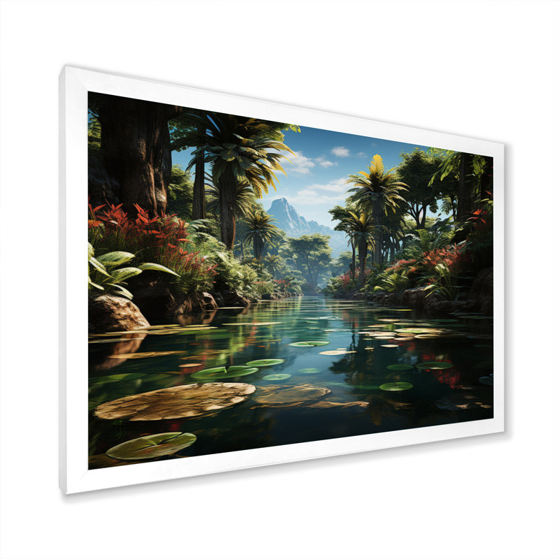 Oasis dominicaine dominicaine I - reproduction sur toile, H 24 po x l 32 po x P 1 po, Cadre photo blanc