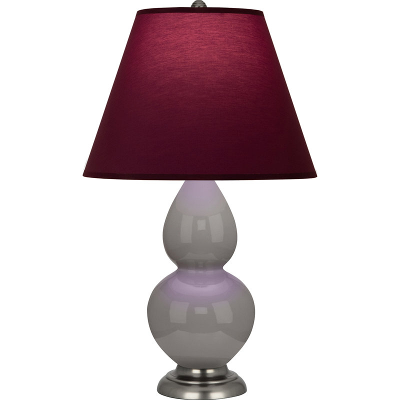Petite lampe d'appoint à double gourde, Taupe fumée / bronze, Noir / Rouge