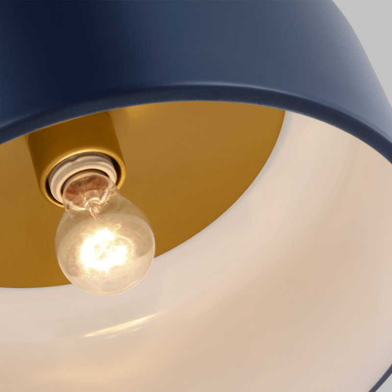 1 - Light Flush Mount, Navy, 7" H x 13.75" W x 13.75" D