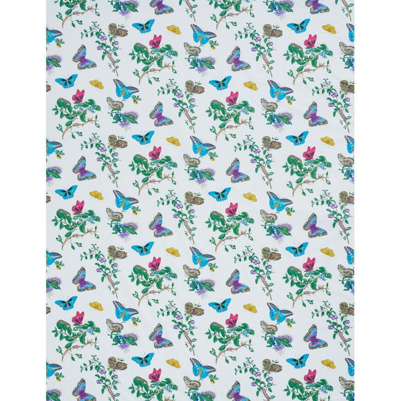 Baudin Butterfly Chintz Fabric, Turquoise